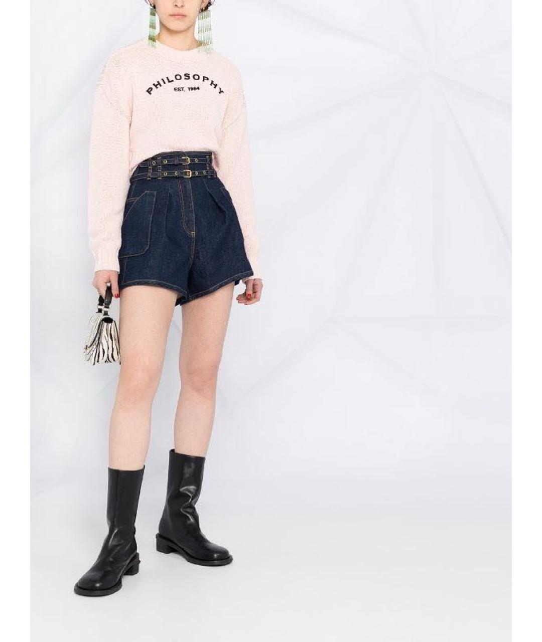 PHILOSOPHY DI LORENZO SERAFINI Синие деним шорты, фото 2