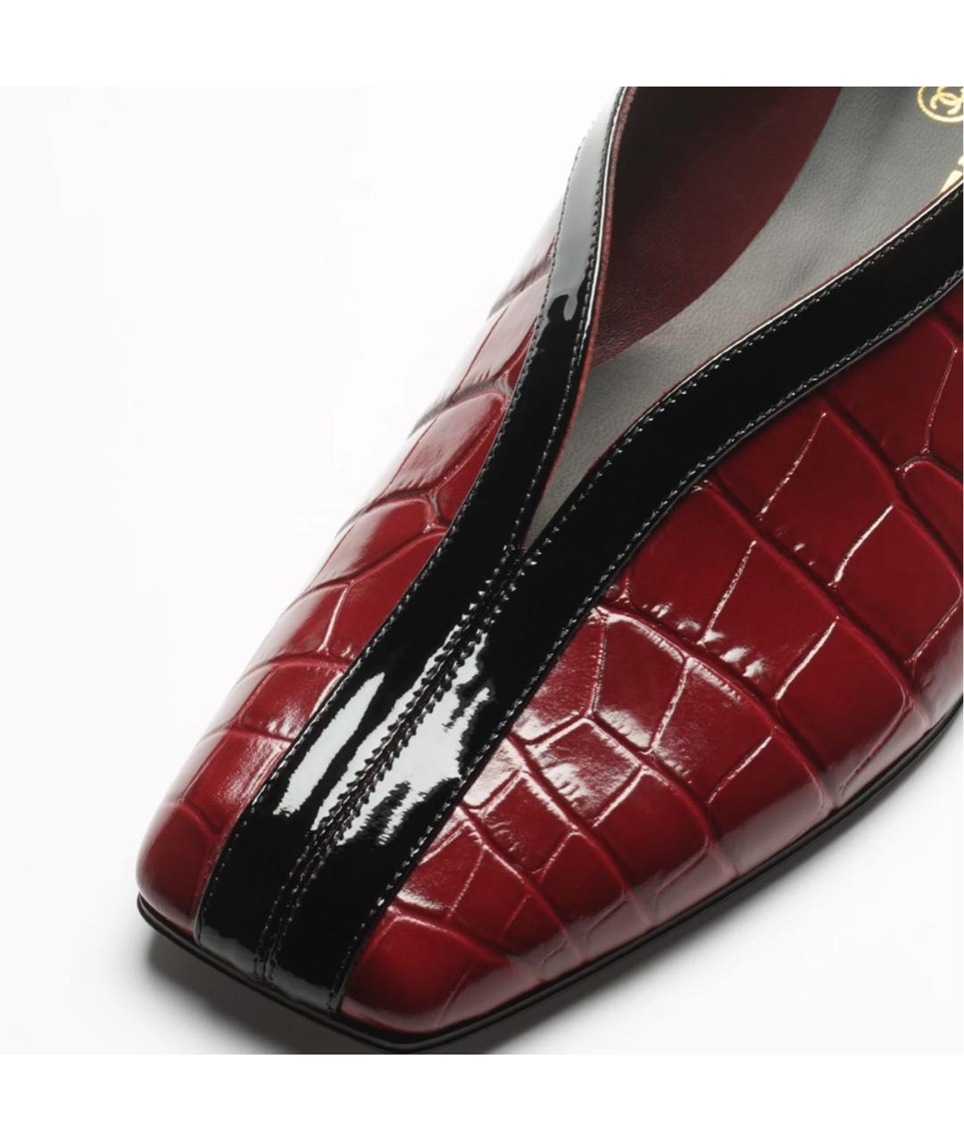 CHANEL Бордовые туфли из лакированной кожи, фото 4