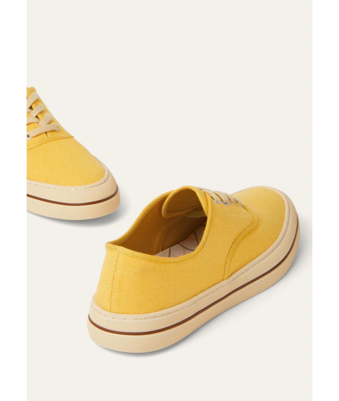 LORO PIANA Желтые текстильные кеды, фото 4