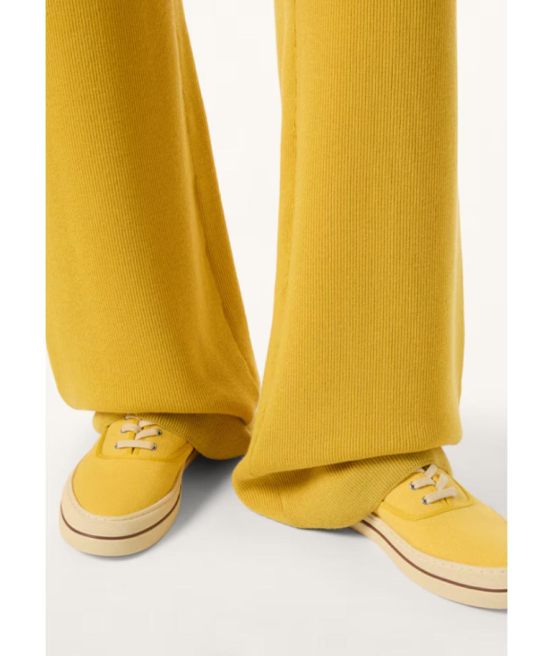 LORO PIANA Желтые текстильные кеды, фото 3