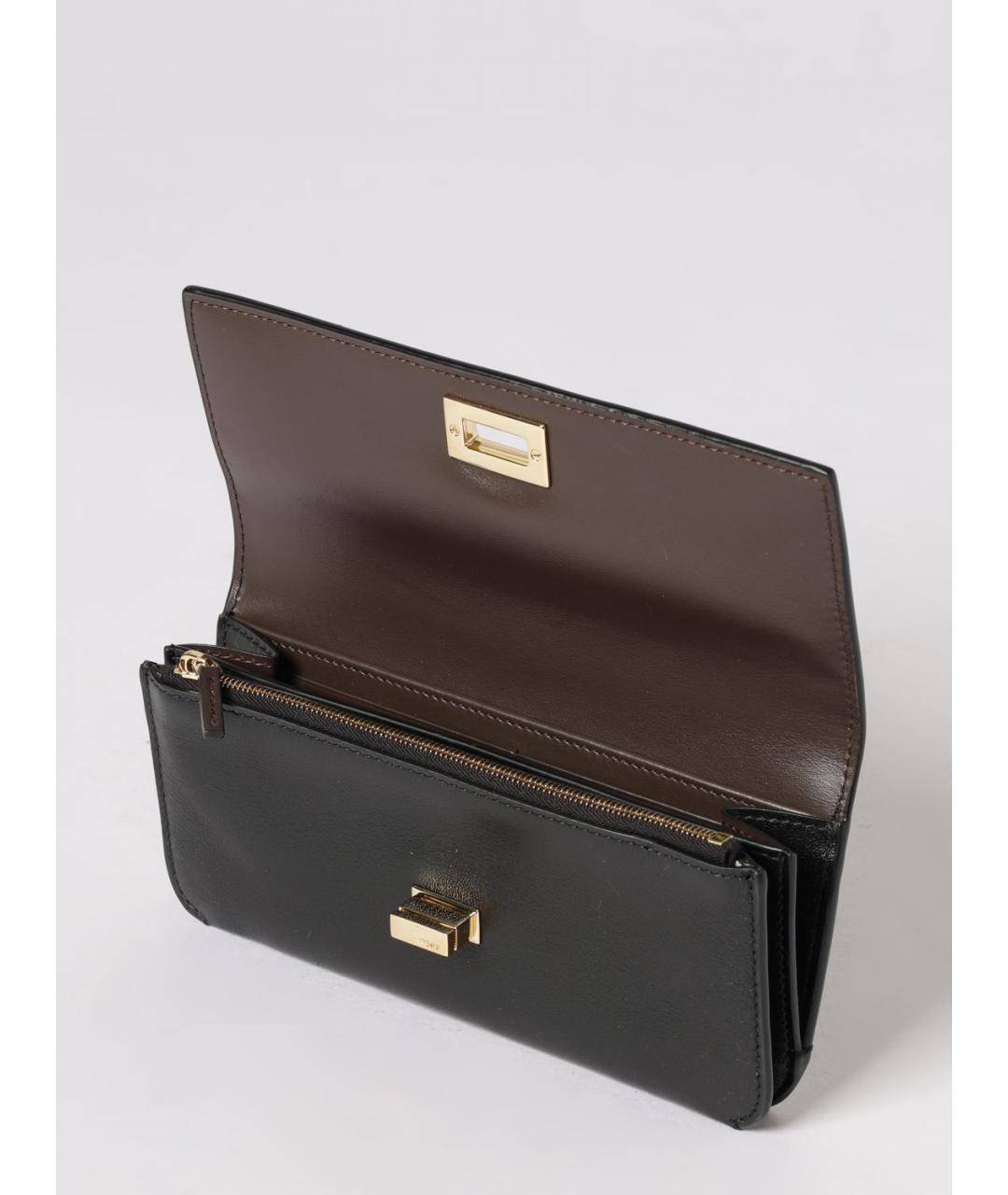 FENDI Черный кожаный кошелек, фото 2