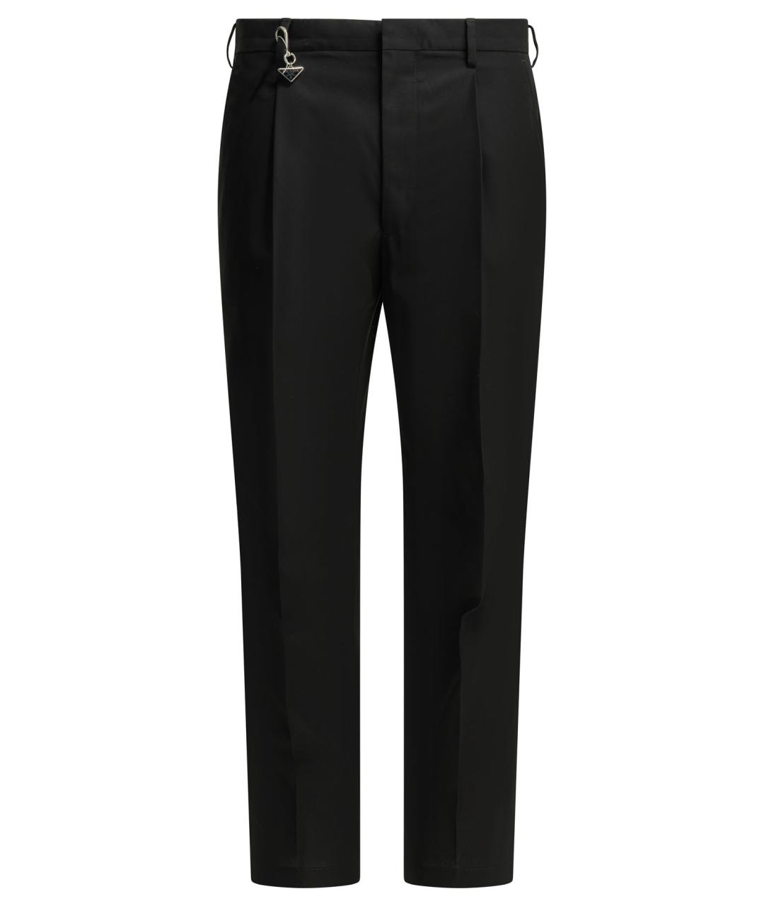 PRADA Черные хлопковые повседневные брюки, фото 1