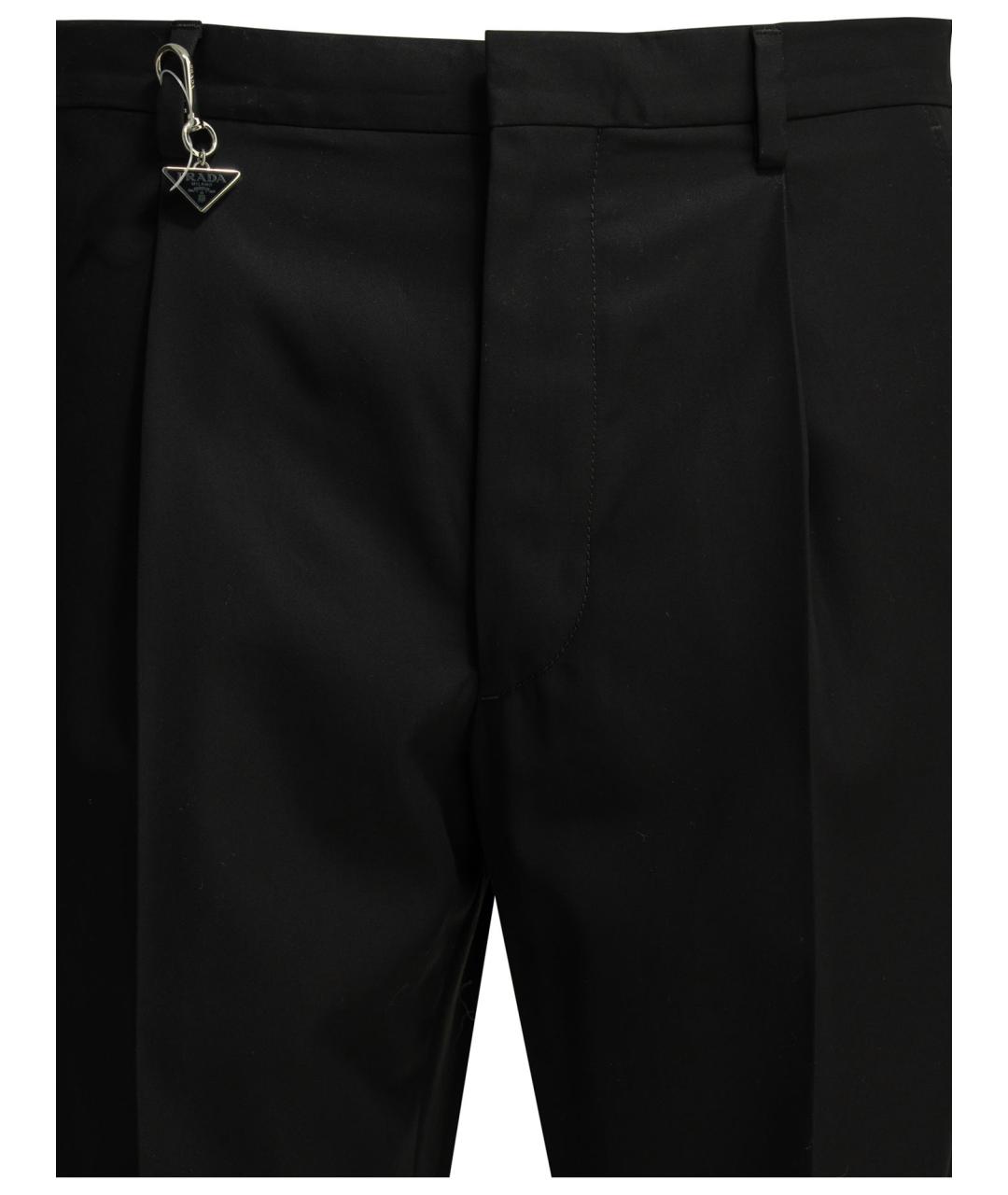 PRADA Черные хлопковые повседневные брюки, фото 3