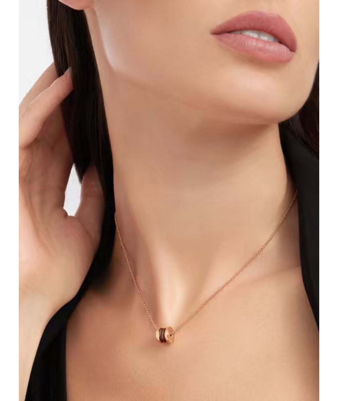 BVLGARI Коричневая подвеска из розового золота, фото 3