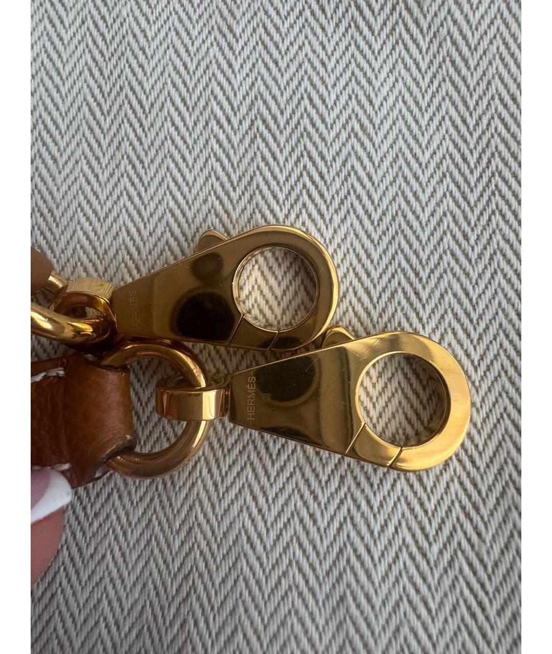 HERMES Коричневая кожаная сумка с короткими ручками, фото 8