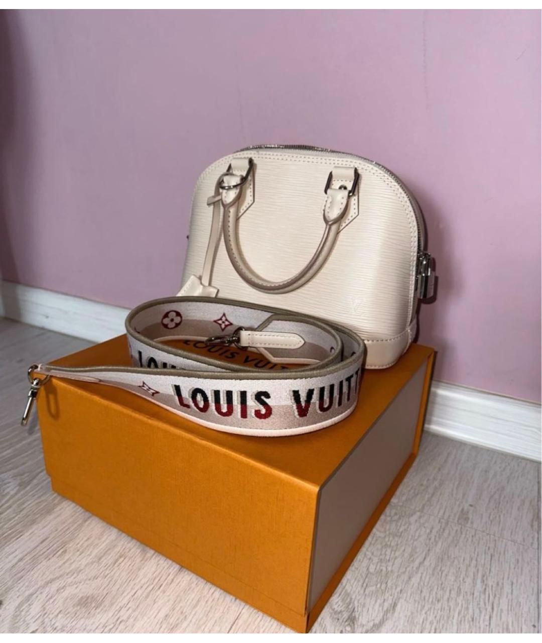 LOUIS VUITTON Бежевая кожаная сумка с короткими ручками, фото 2