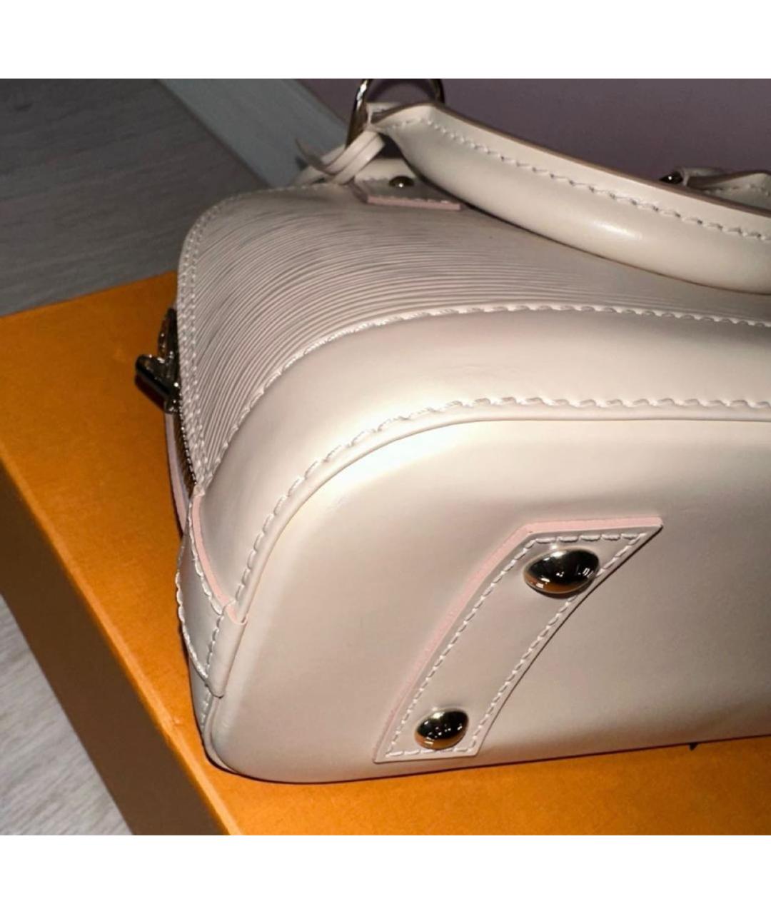 LOUIS VUITTON Бежевая кожаная сумка с короткими ручками, фото 8