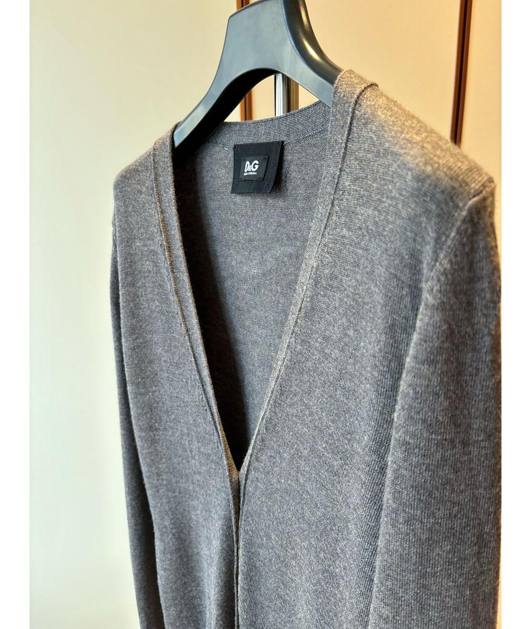 DOLCE&GABBANA Антрацитовый шерстяной кардиган, фото 8