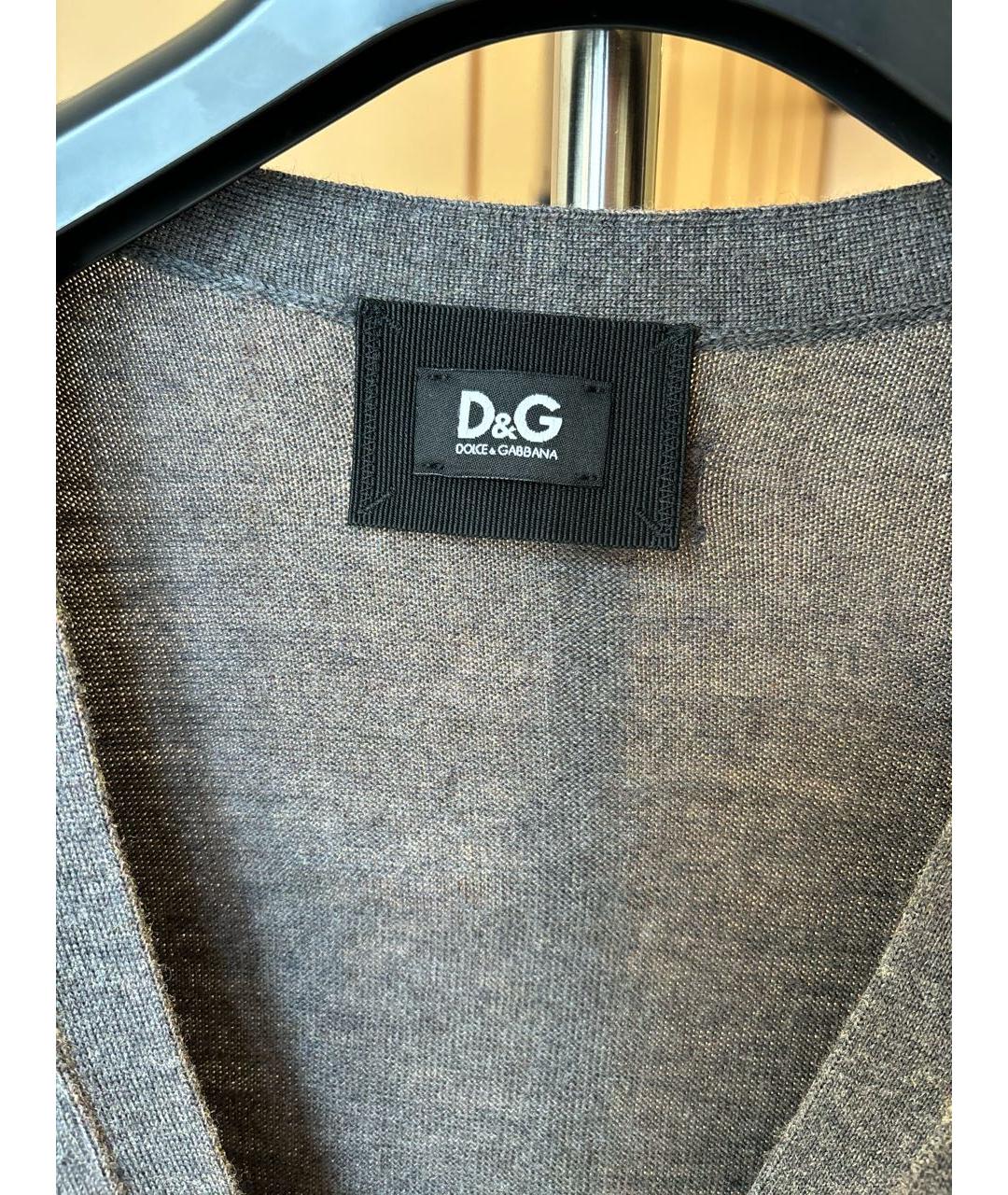 DOLCE&GABBANA Антрацитовый шерстяной кардиган, фото 3