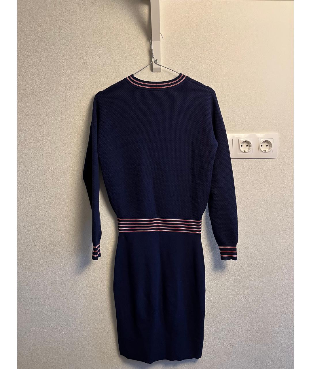 HUGO BOSS Синее вискозное повседневное платье, фото 2