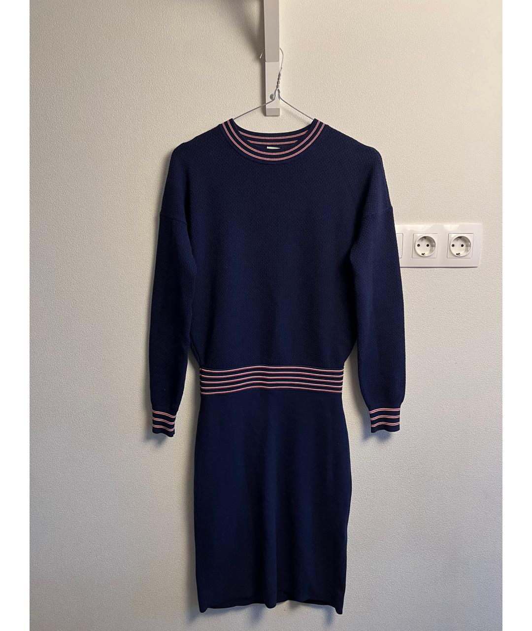 HUGO BOSS Синее вискозное повседневное платье, фото 3