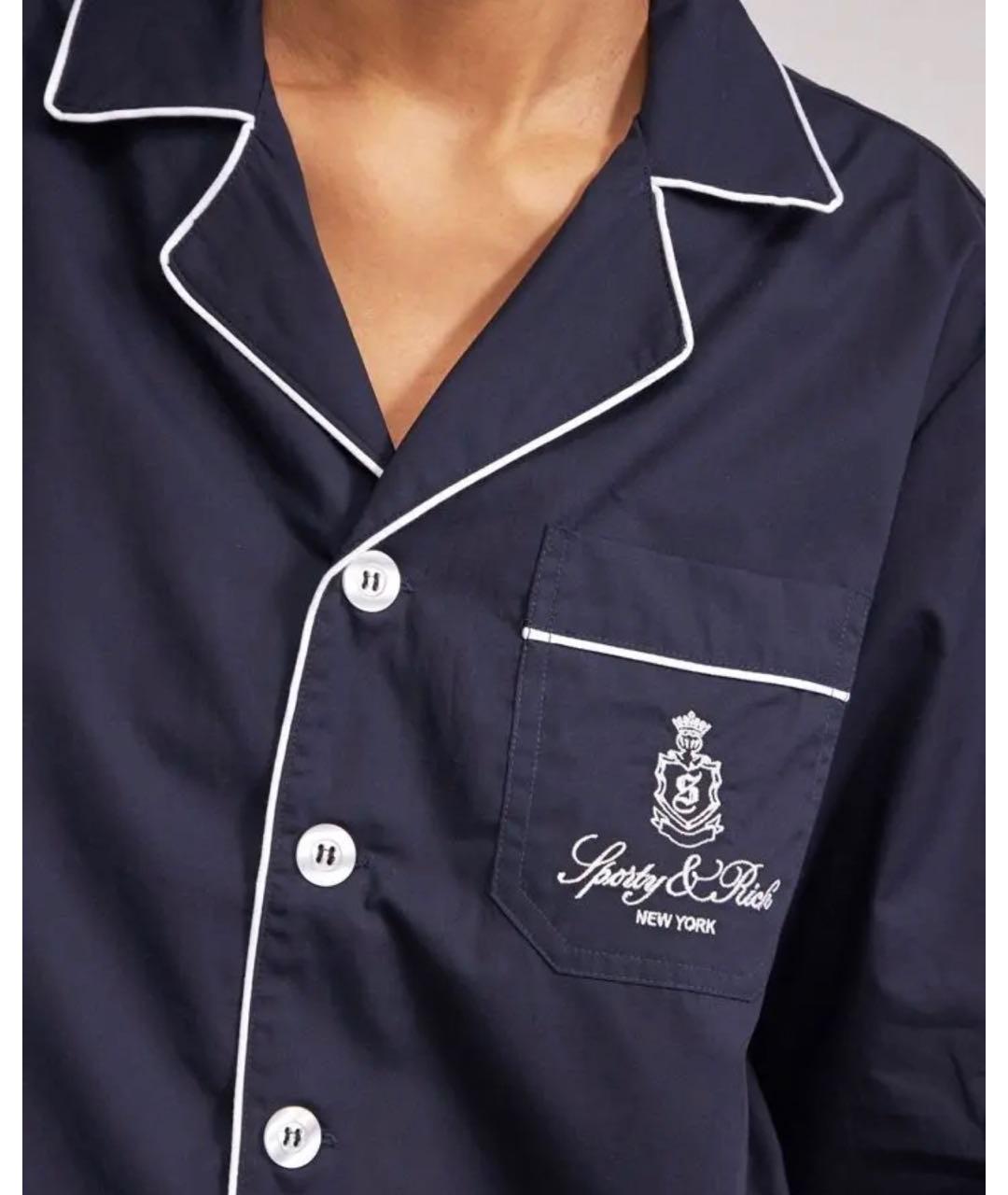 SPORTY AND RICH Темно-синяя хлопковая пижама, фото 6