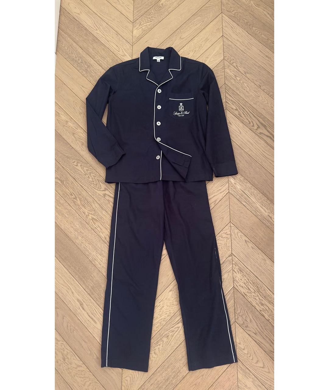 SPORTY AND RICH Темно-синяя хлопковая пижама, фото 5