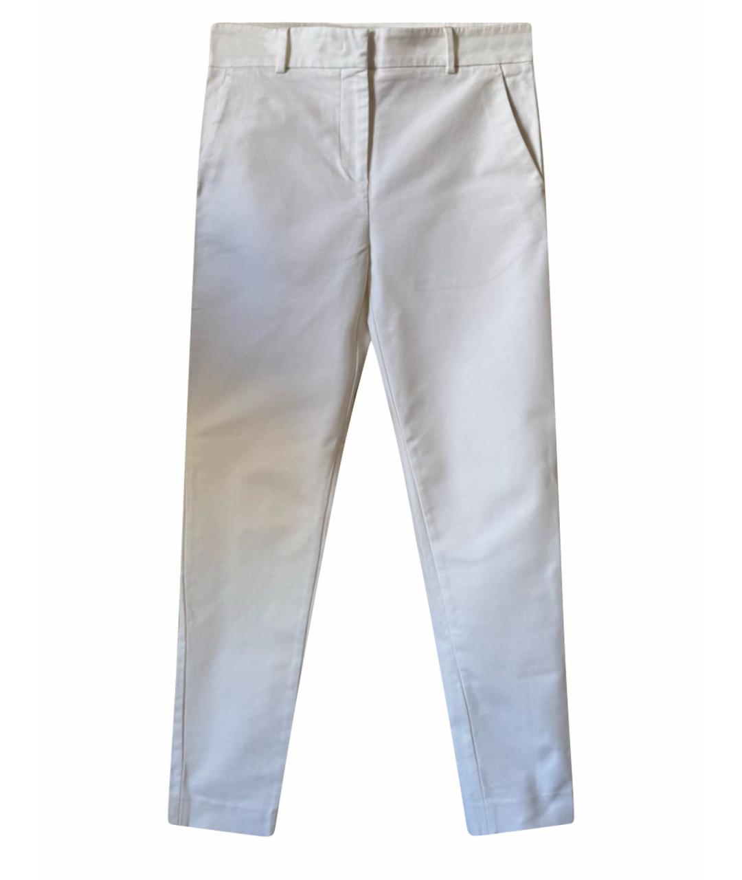 ELEVENTY Белые хлопко-эластановые брюки узкие, фото 1