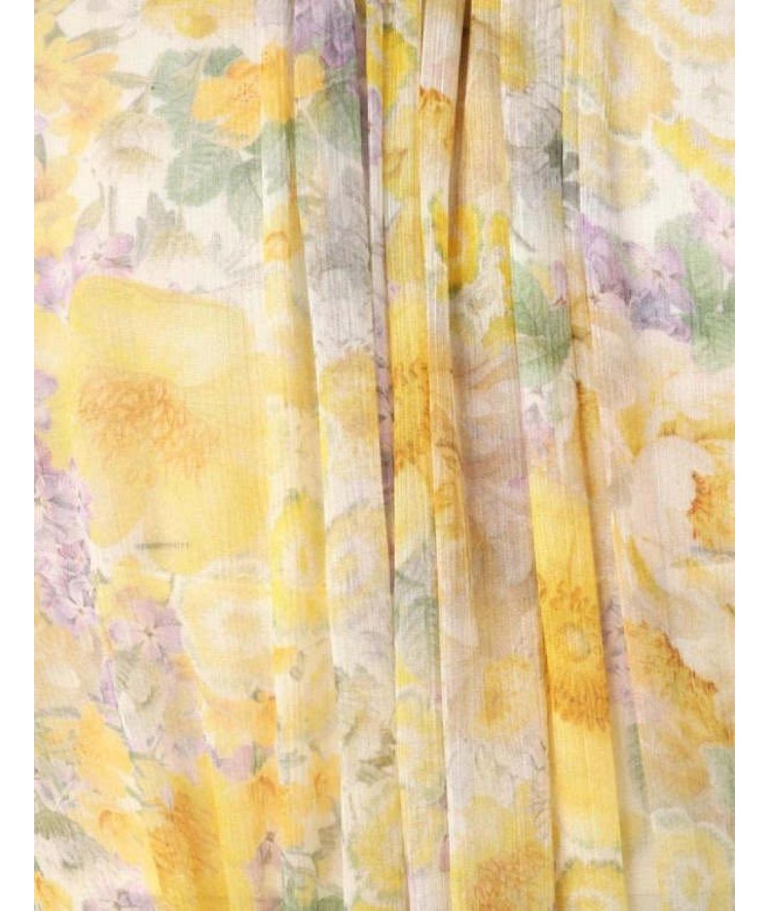 ZIMMERMANN Желтое шифоновое повседневное платье, фото 4