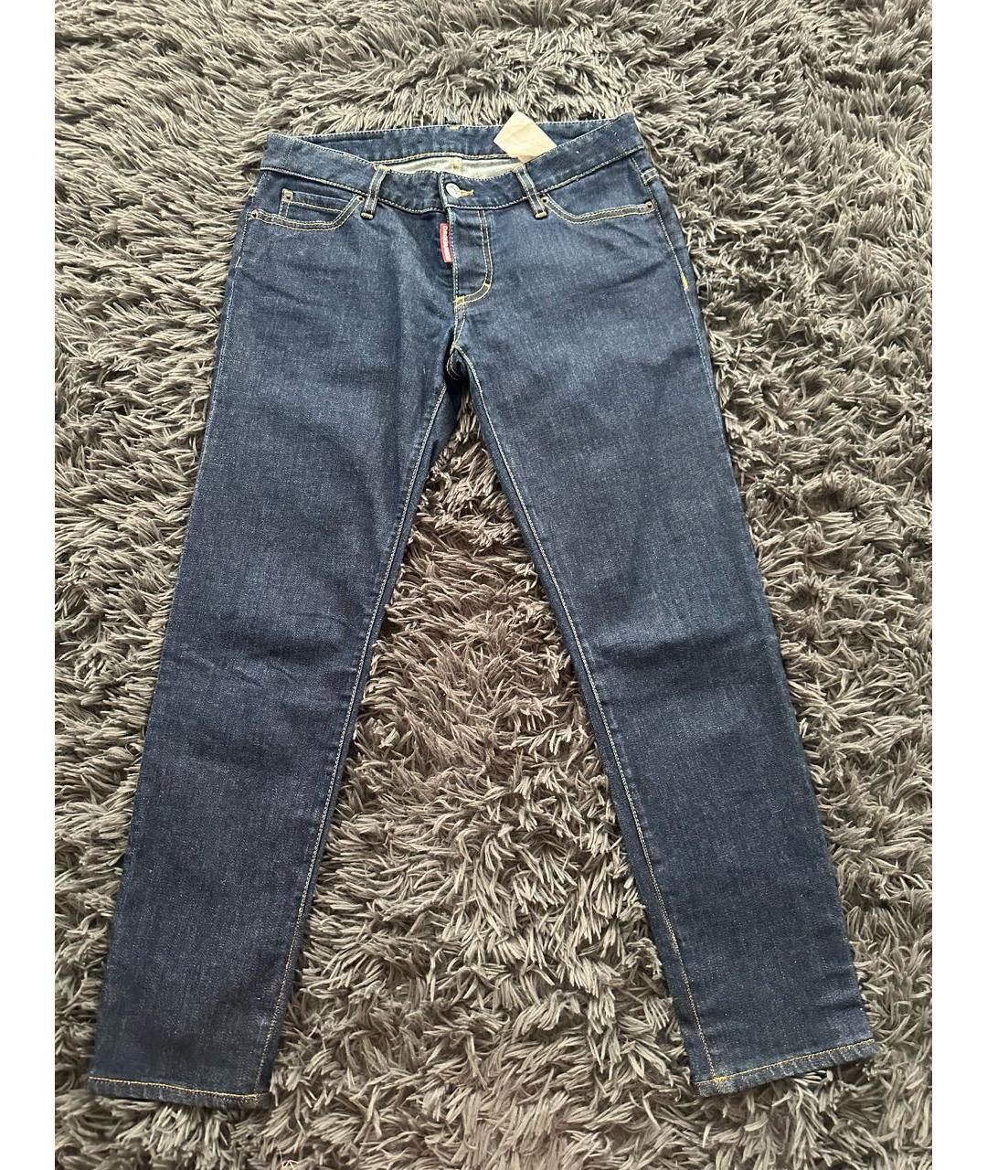 DSQUARED2 Темно-синие прямые джинсы, фото 5