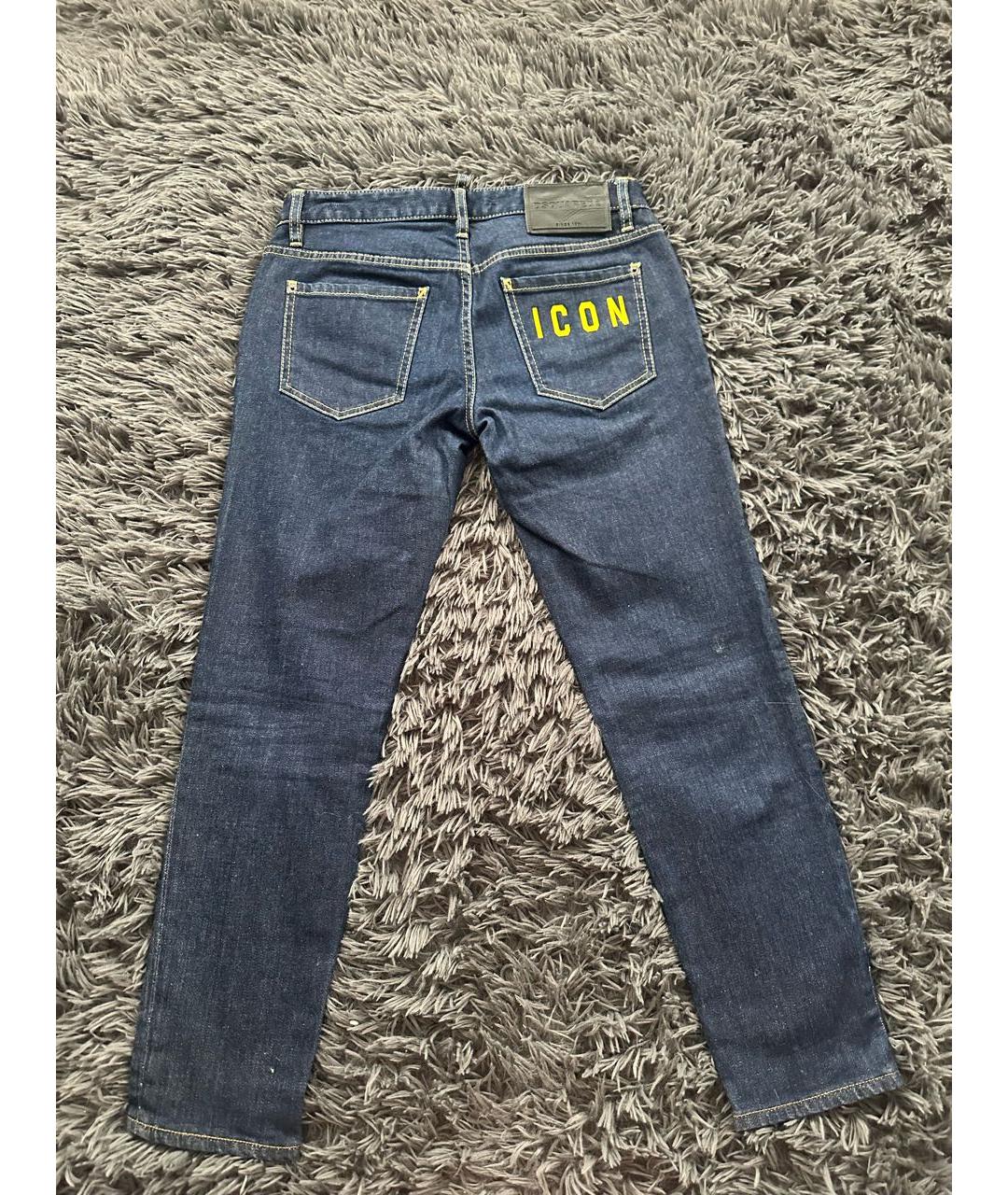 DSQUARED2 Темно-синие прямые джинсы, фото 2