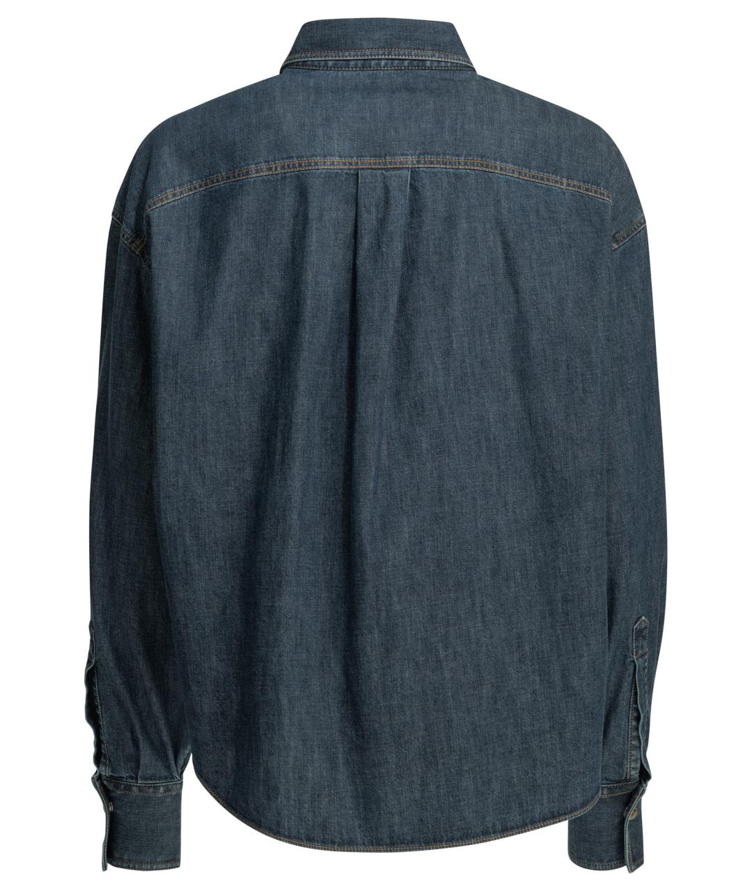 BRUNELLO CUCINELLI Синяя хлопковая рубашка, фото 2