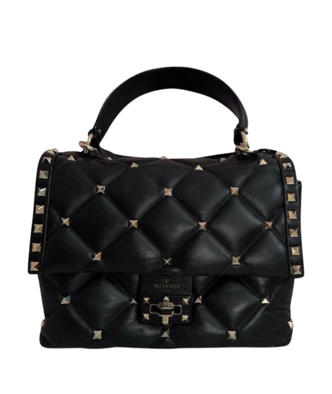 VALENTINO Черная кожаная сумка с короткими ручками, фото 1