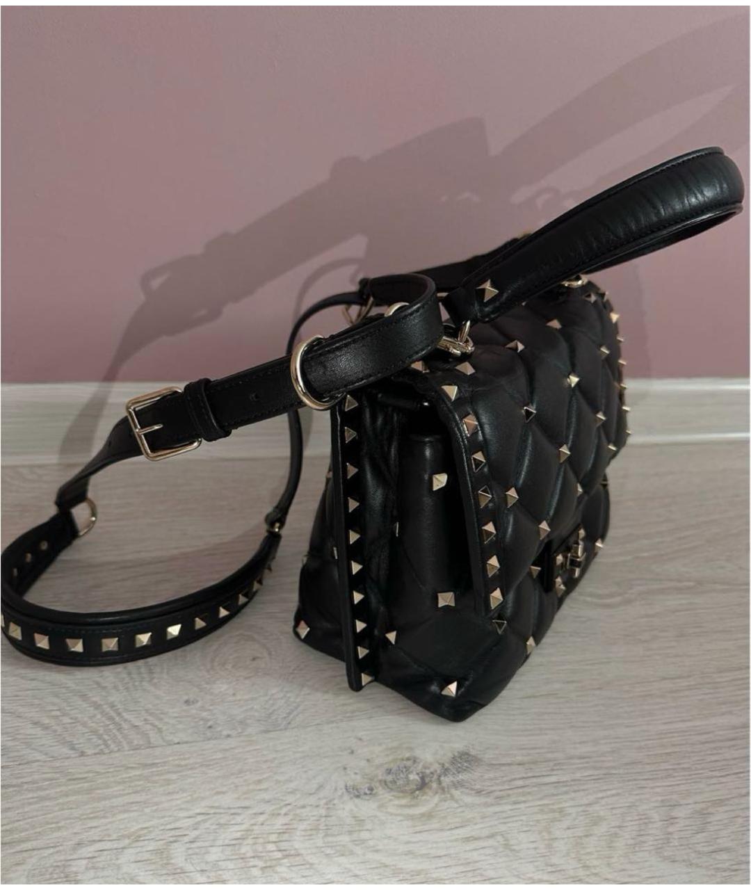 VALENTINO Черная кожаная сумка с короткими ручками, фото 2