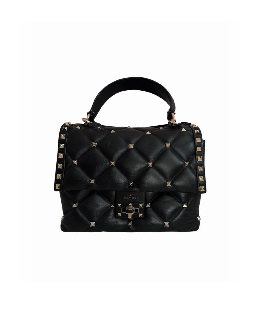 VALENTINO Черная кожаная сумка с короткими ручками, фото 5