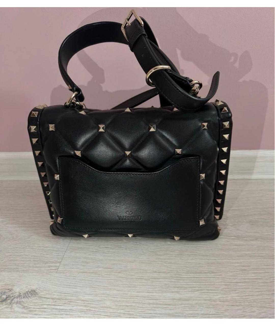 VALENTINO Черная кожаная сумка с короткими ручками, фото 3