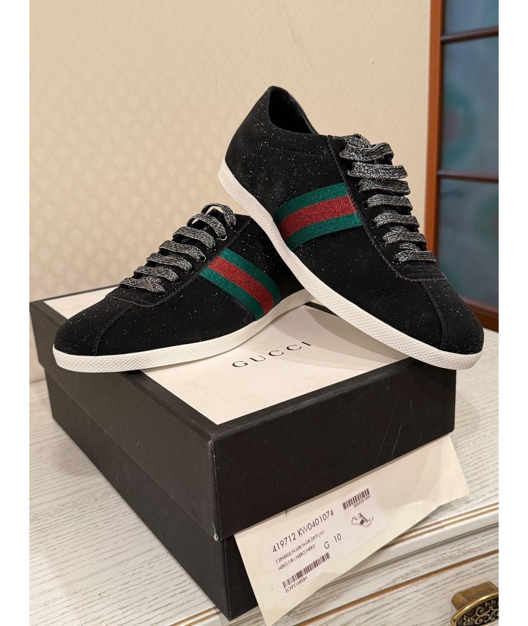 GUCCI Черные низкие кроссовки / кеды, фото 2