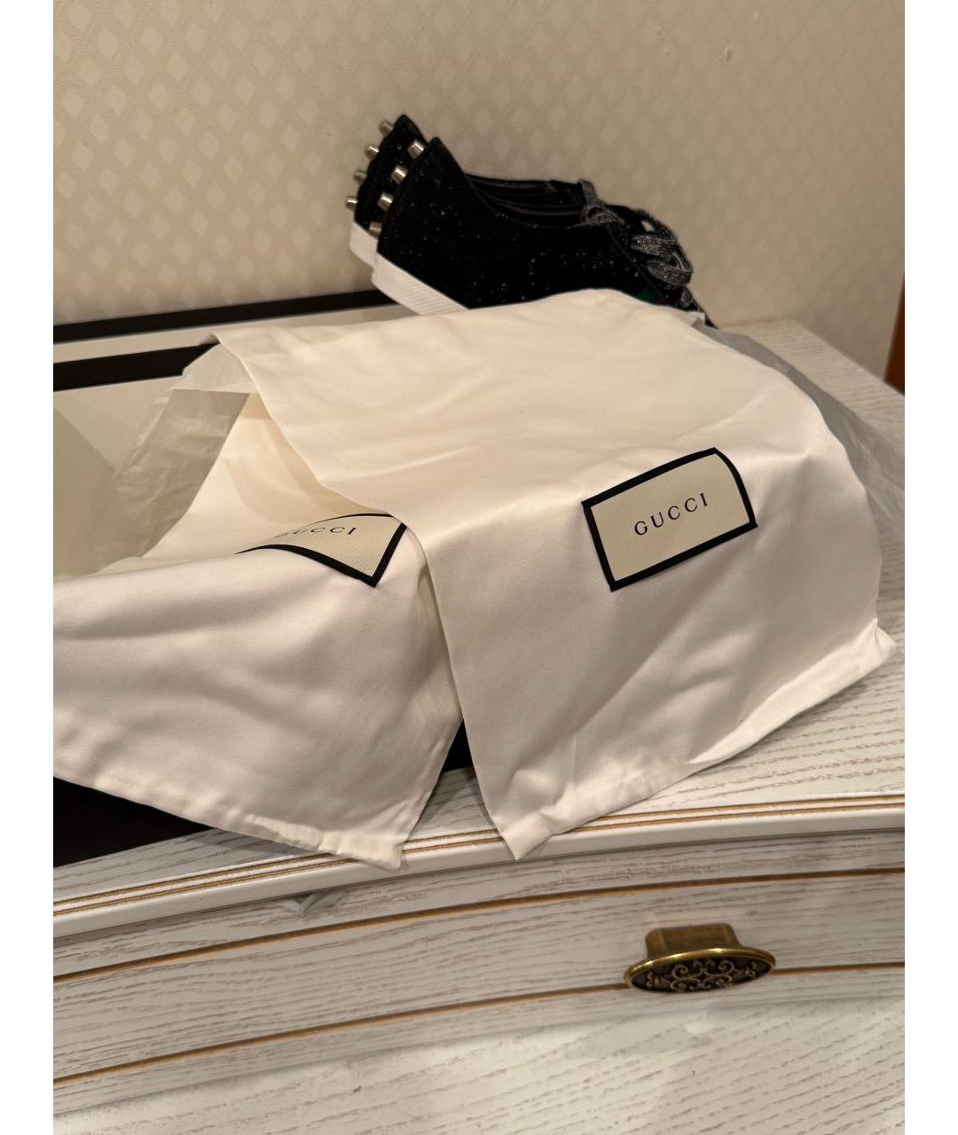 GUCCI Черные низкие кроссовки / кеды, фото 5