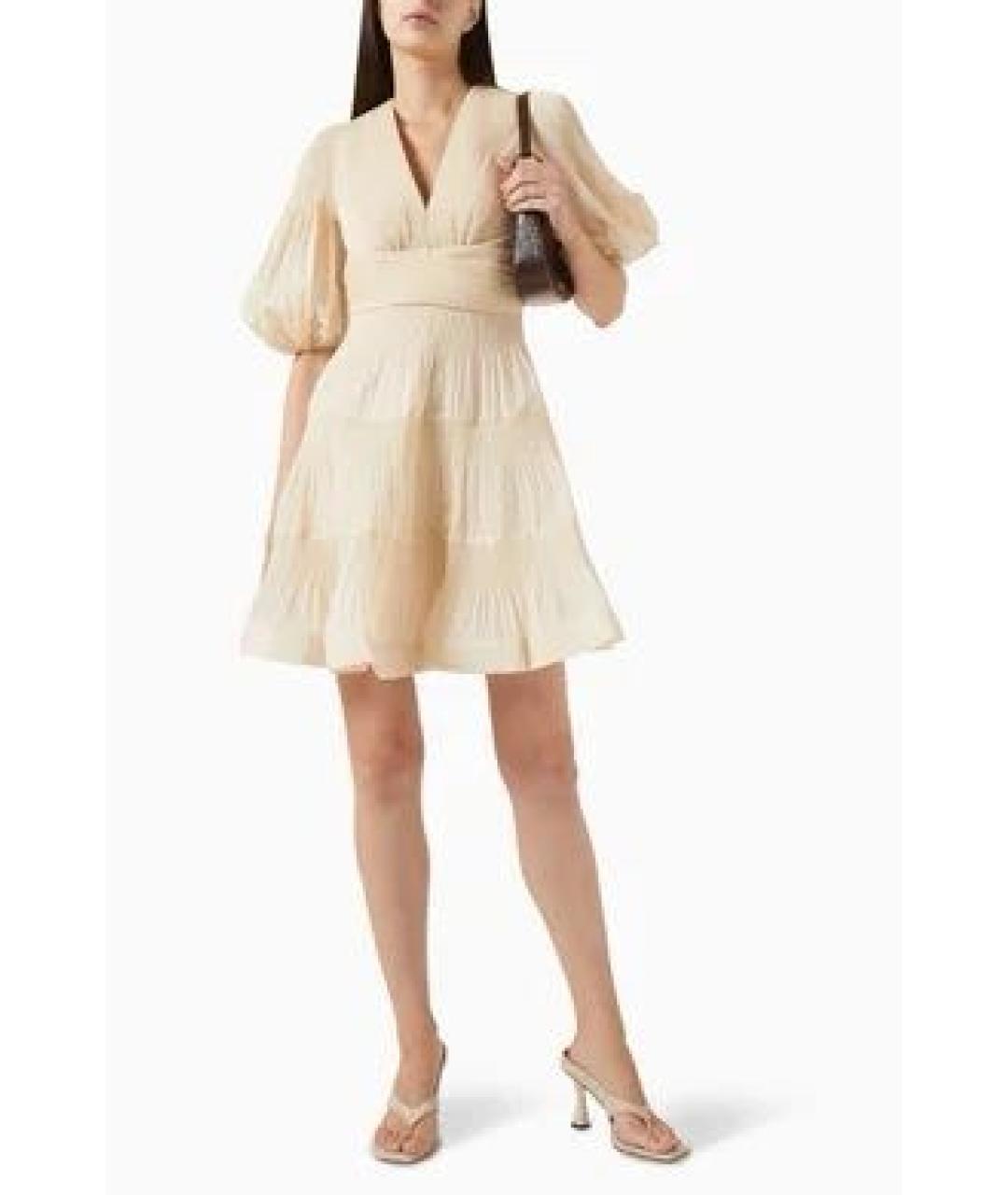 ZIMMERMANN Бежевое полиэстеровое повседневное платье, фото 5