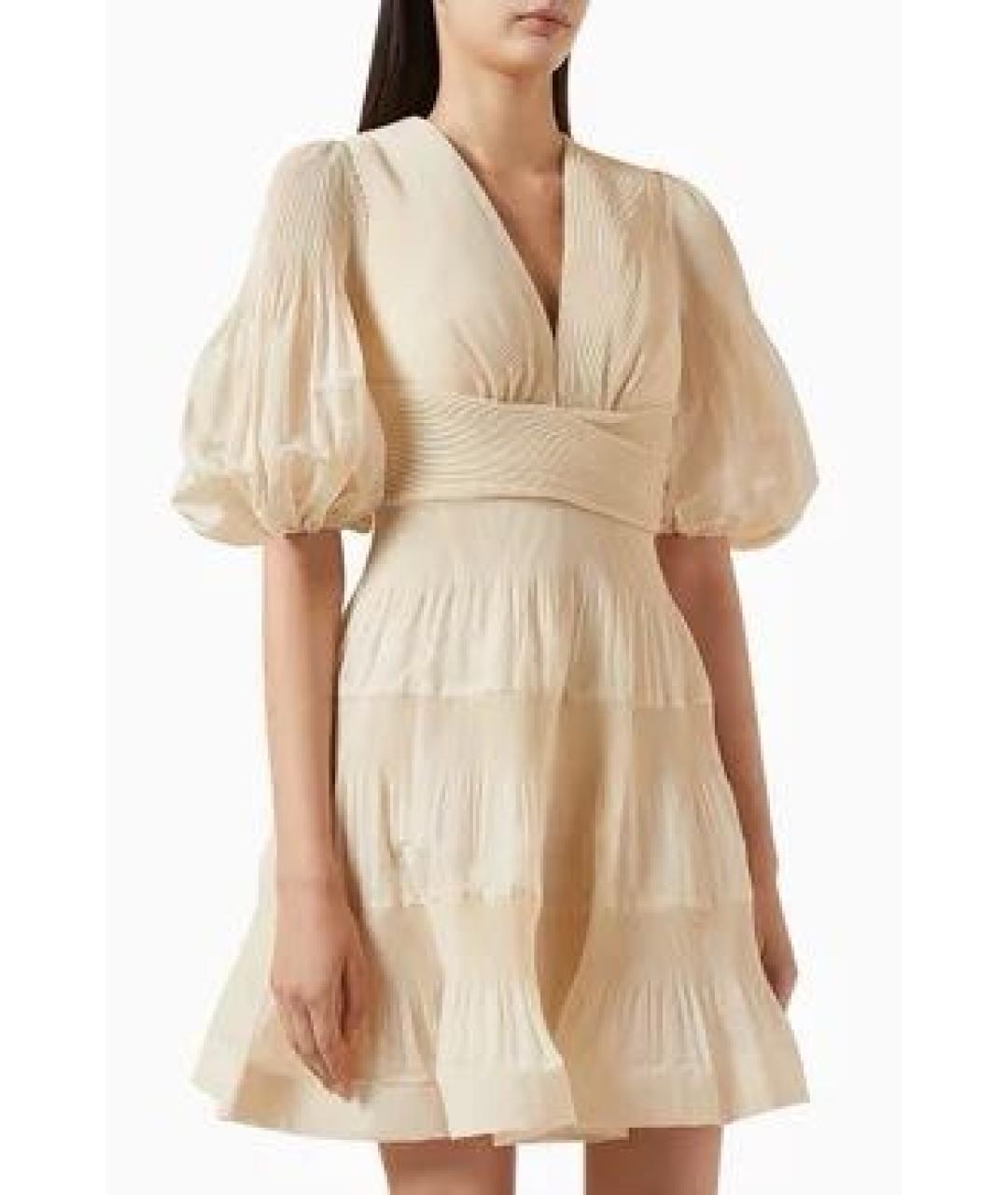 ZIMMERMANN Бежевое полиэстеровое повседневное платье, фото 3
