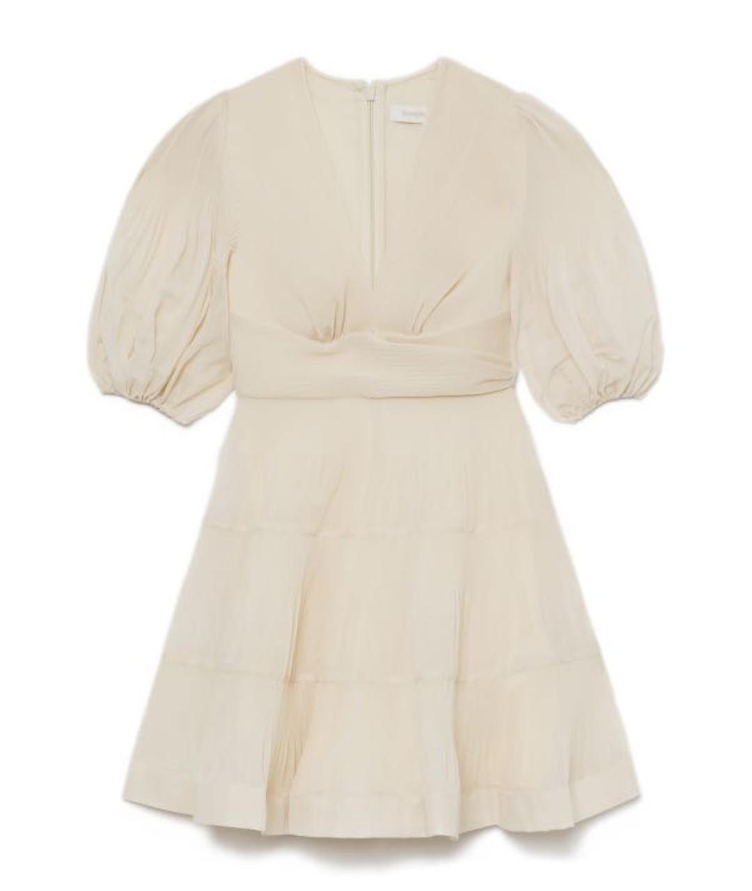 ZIMMERMANN Бежевое полиэстеровое повседневное платье, фото 1