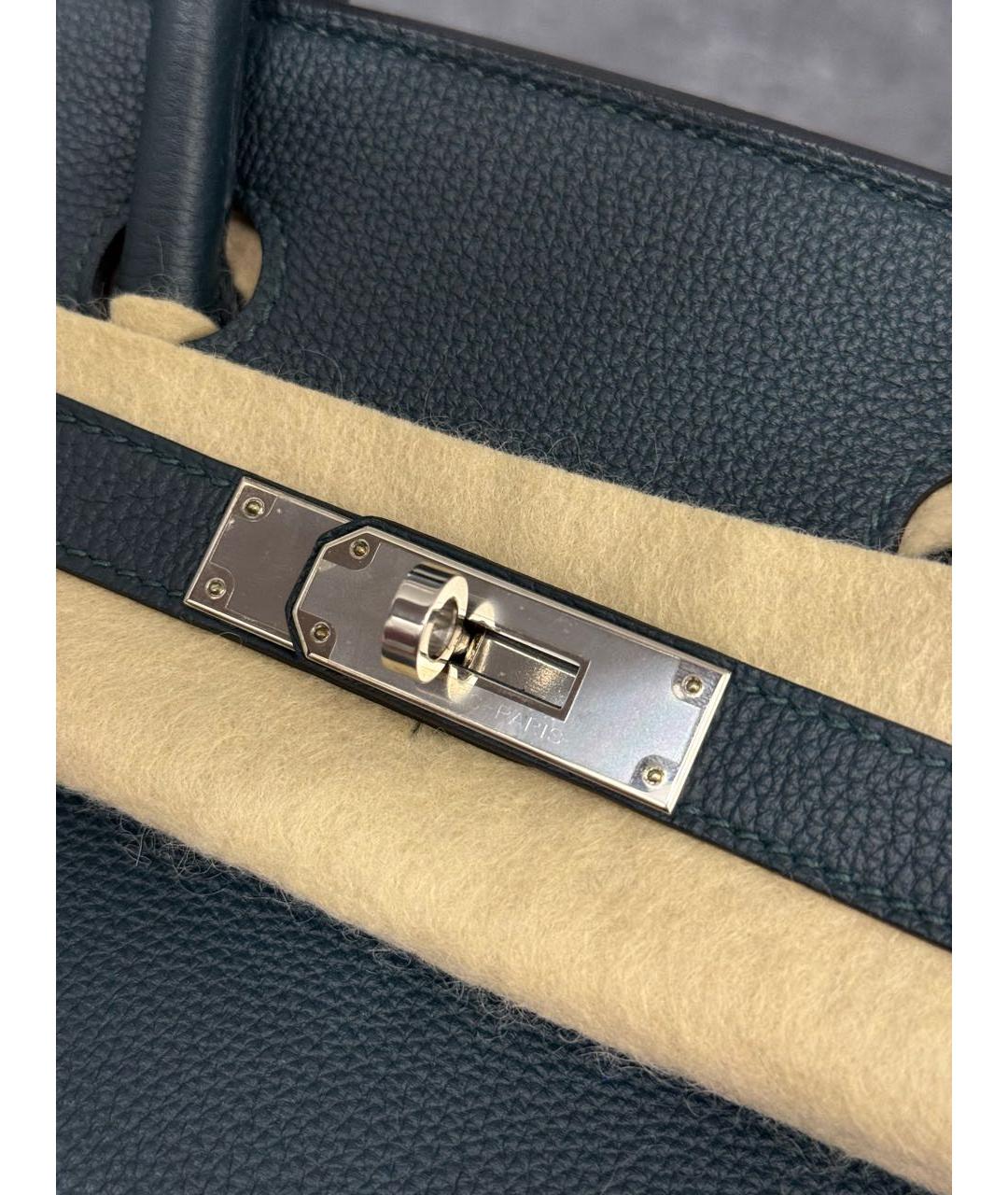 HERMES Зеленая кожаная сумка с короткими ручками, фото 7