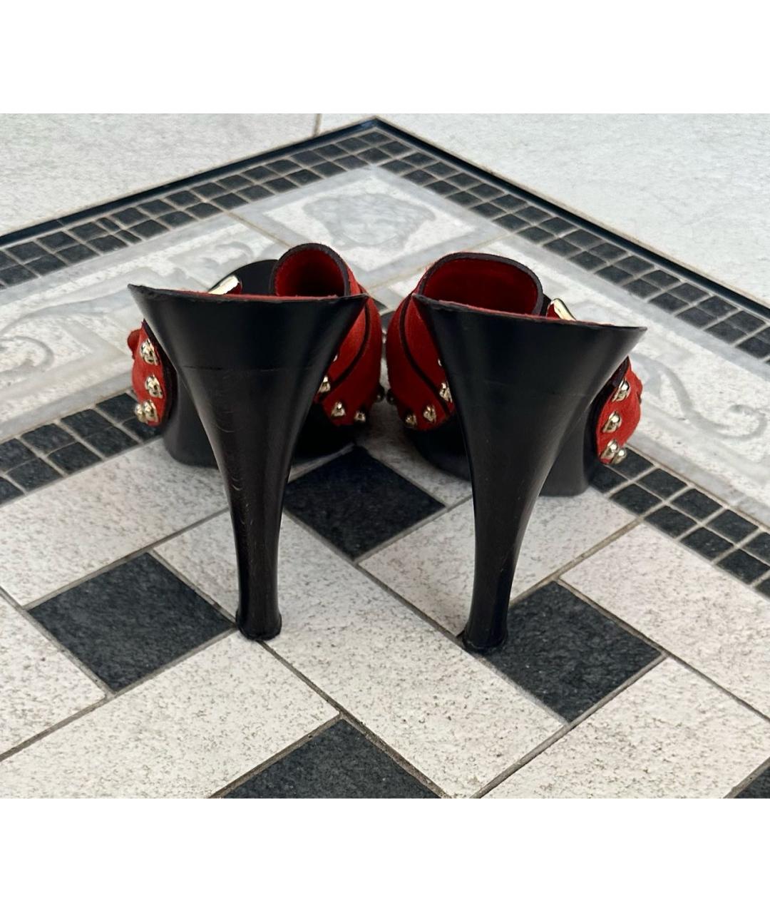 GUCCI Оранжевое замшевые сабо, фото 4