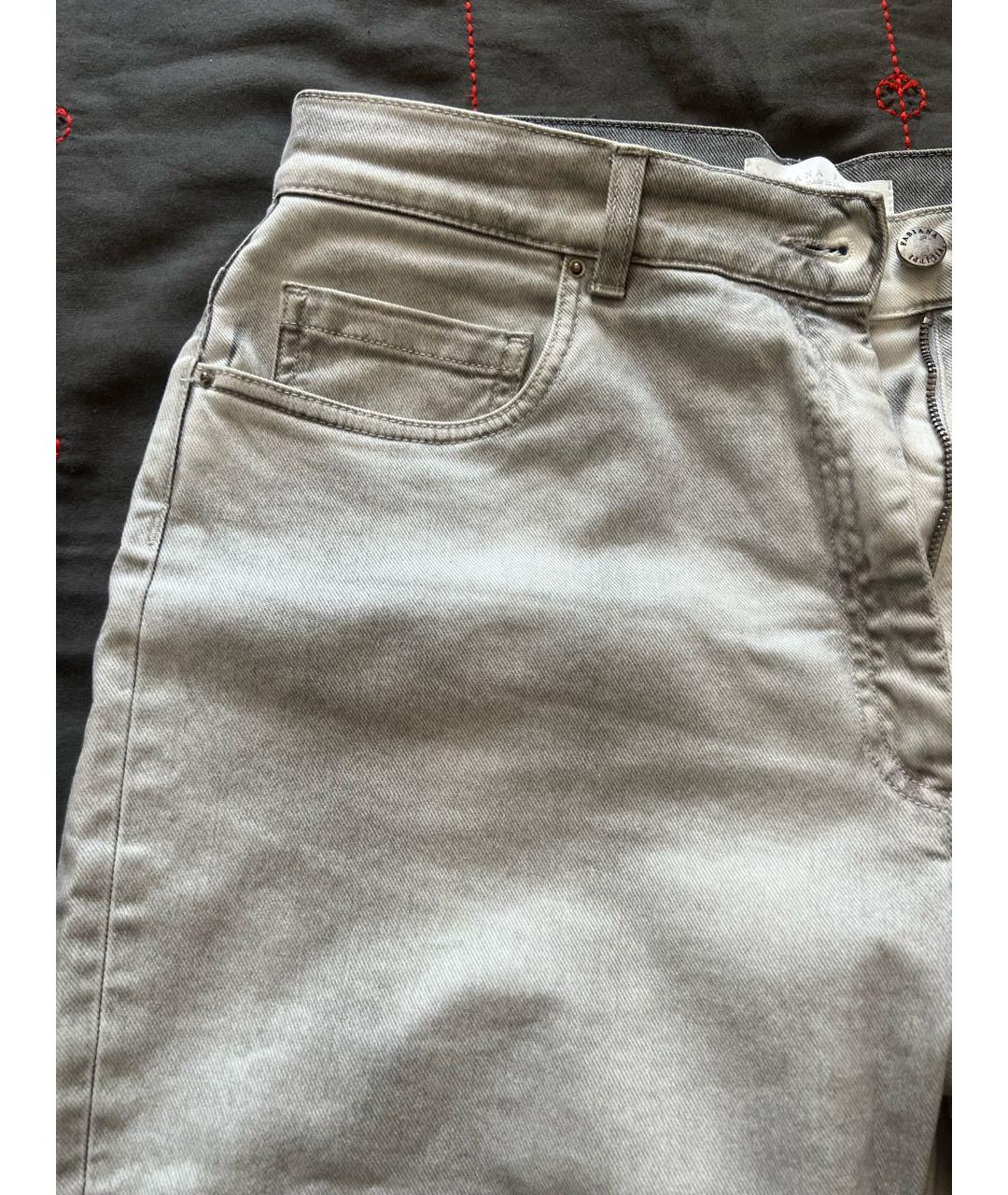 FABIANA FILIPPI Серые хлопковые джинсы слим, фото 4