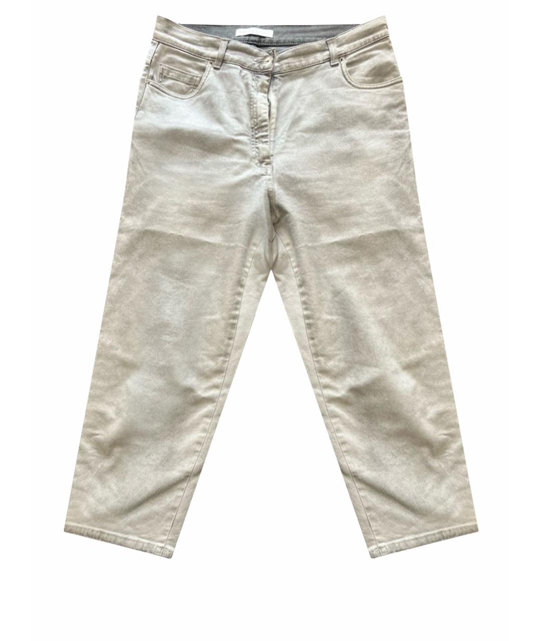 FABIANA FILIPPI Серые хлопковые джинсы слим, фото 1