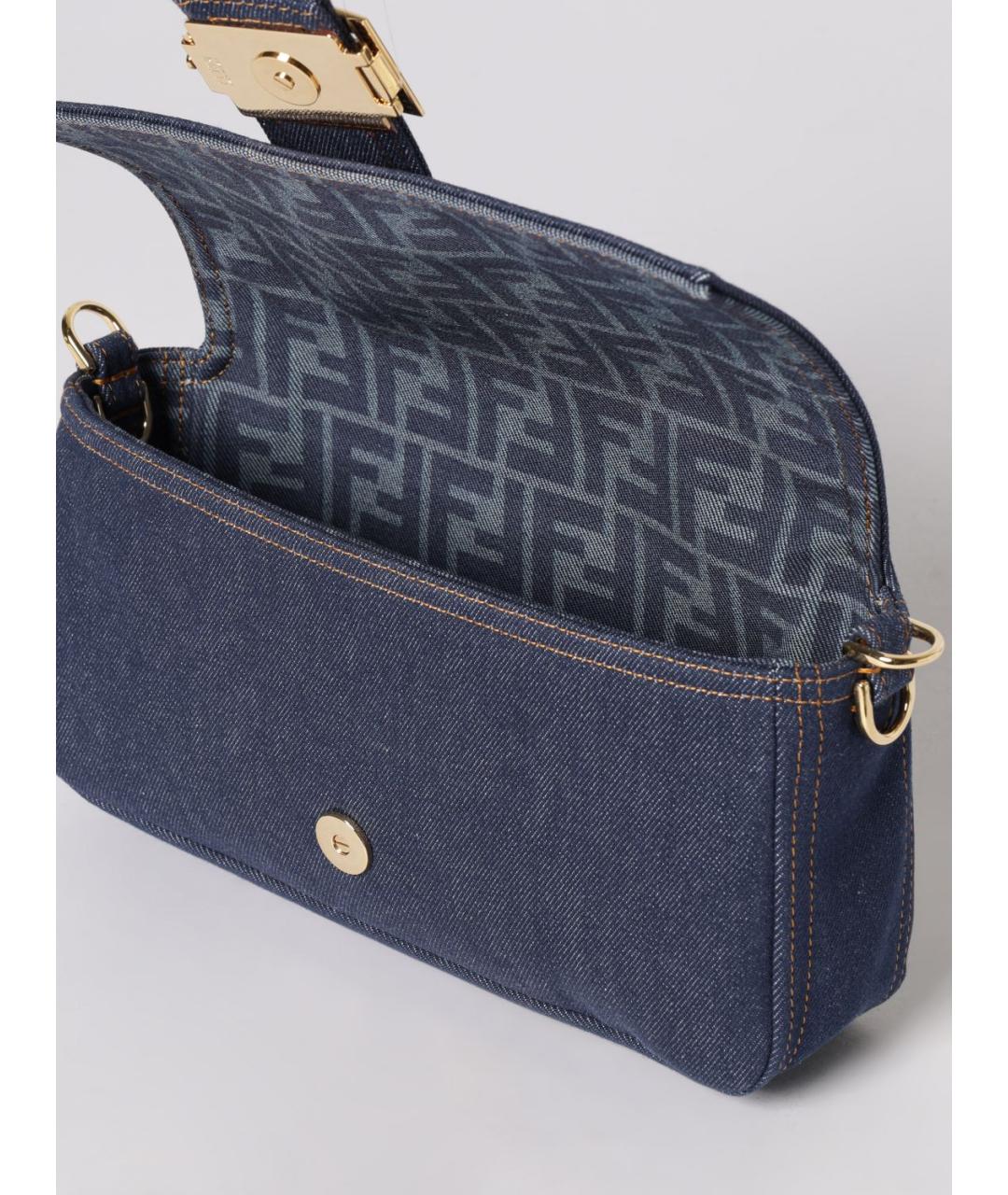 FENDI Синяя деним сумка через плечо, фото 5