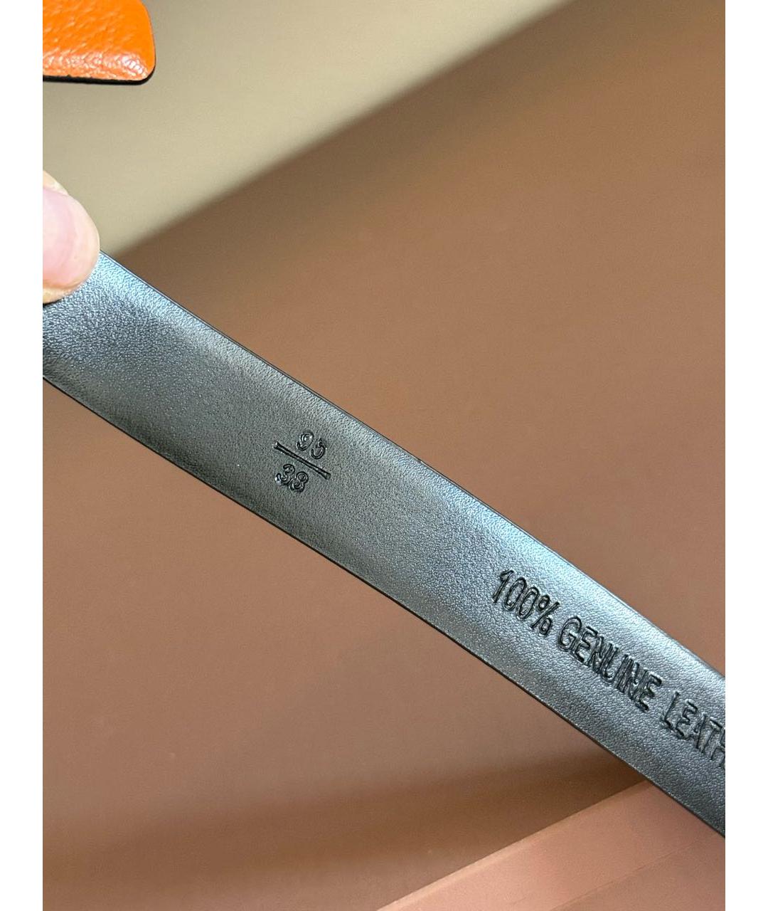 GUCCI Оранжевый кожаный ремень, фото 6