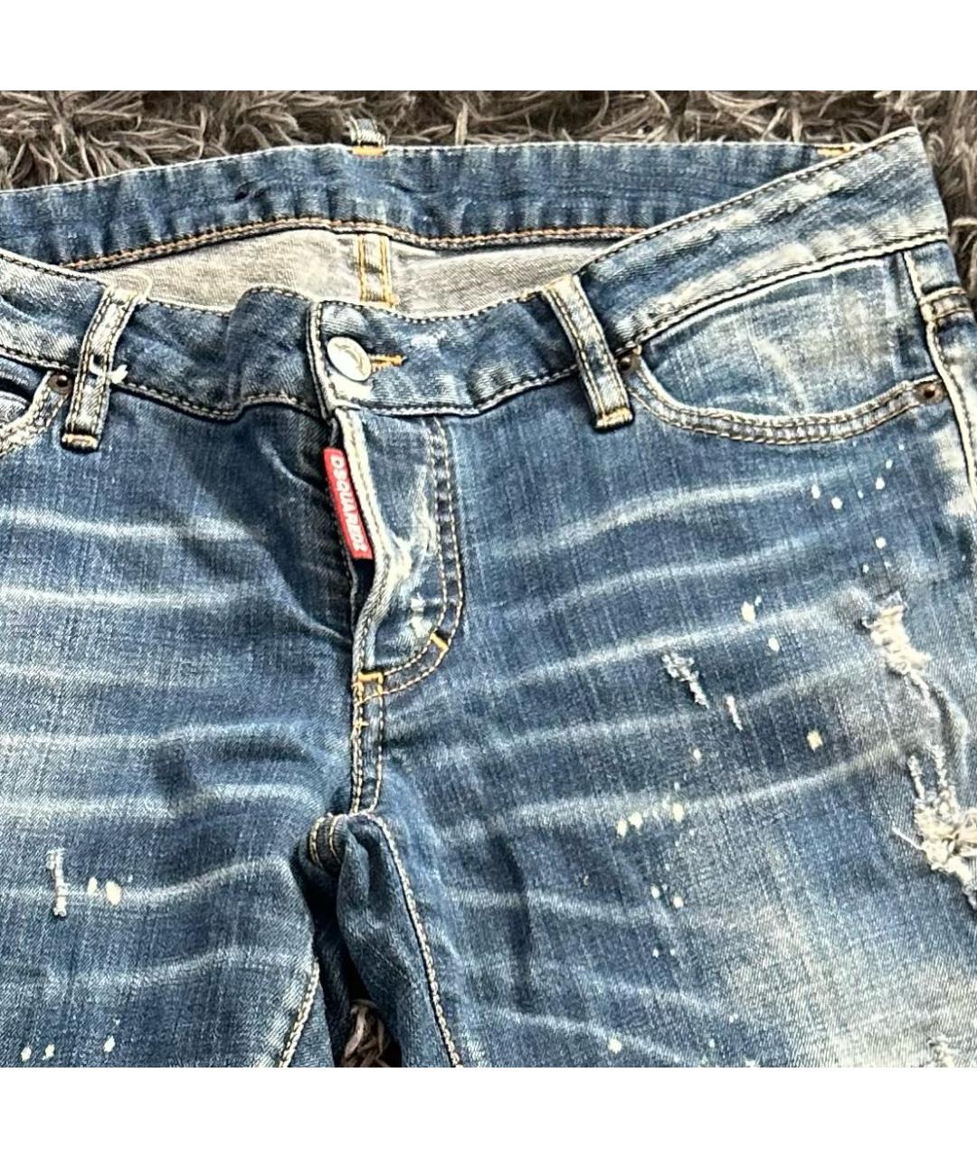 DSQUARED2 Синие прямые джинсы, фото 4