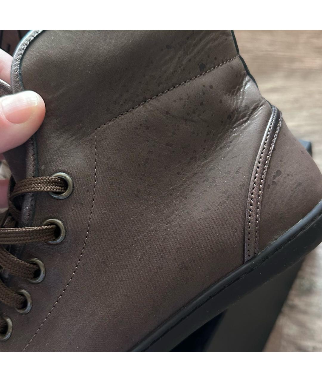 LOUIS VUITTON Коричневые кожаные кеды, фото 6