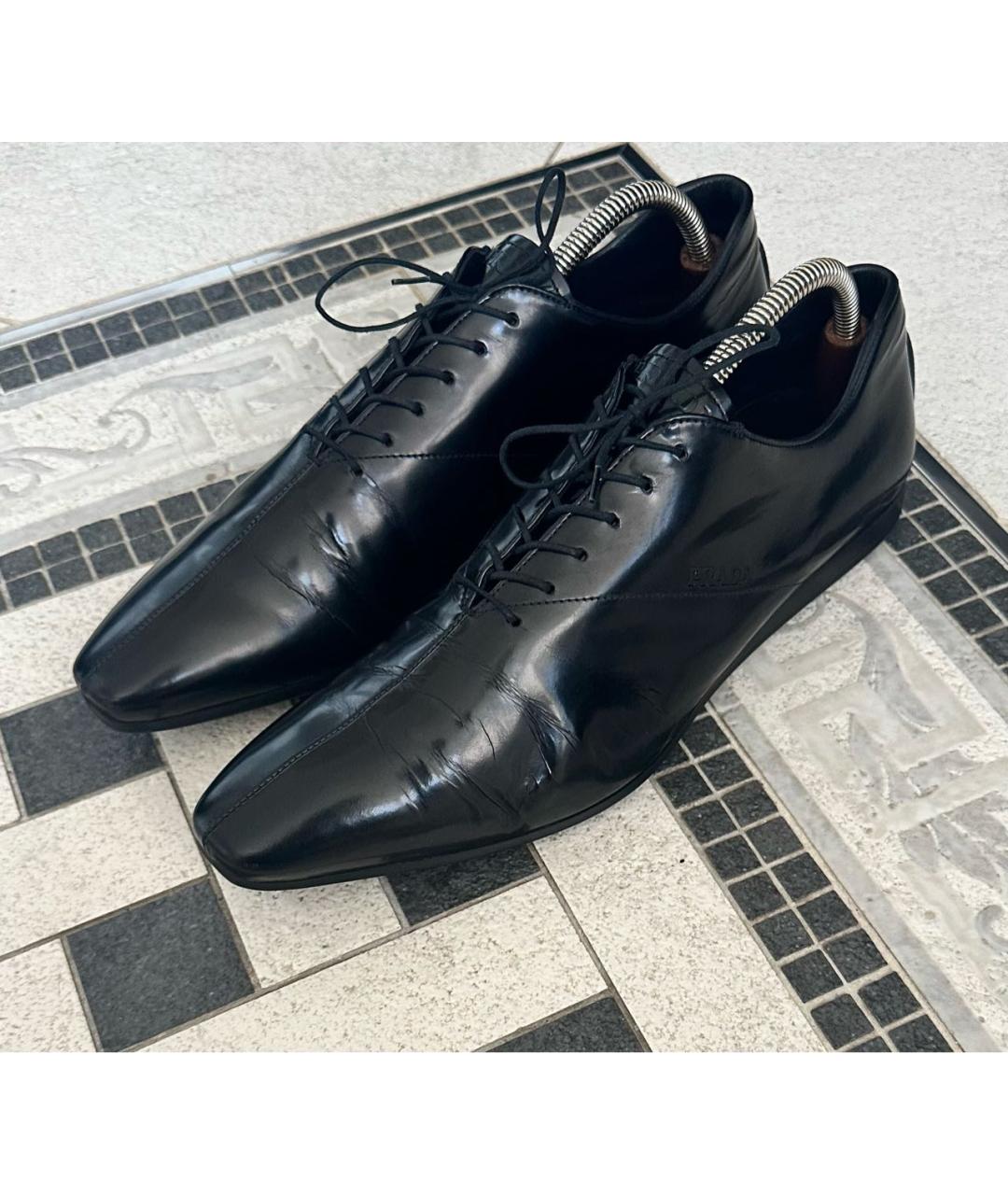 PRADA Черные кожаные туфли, фото 2