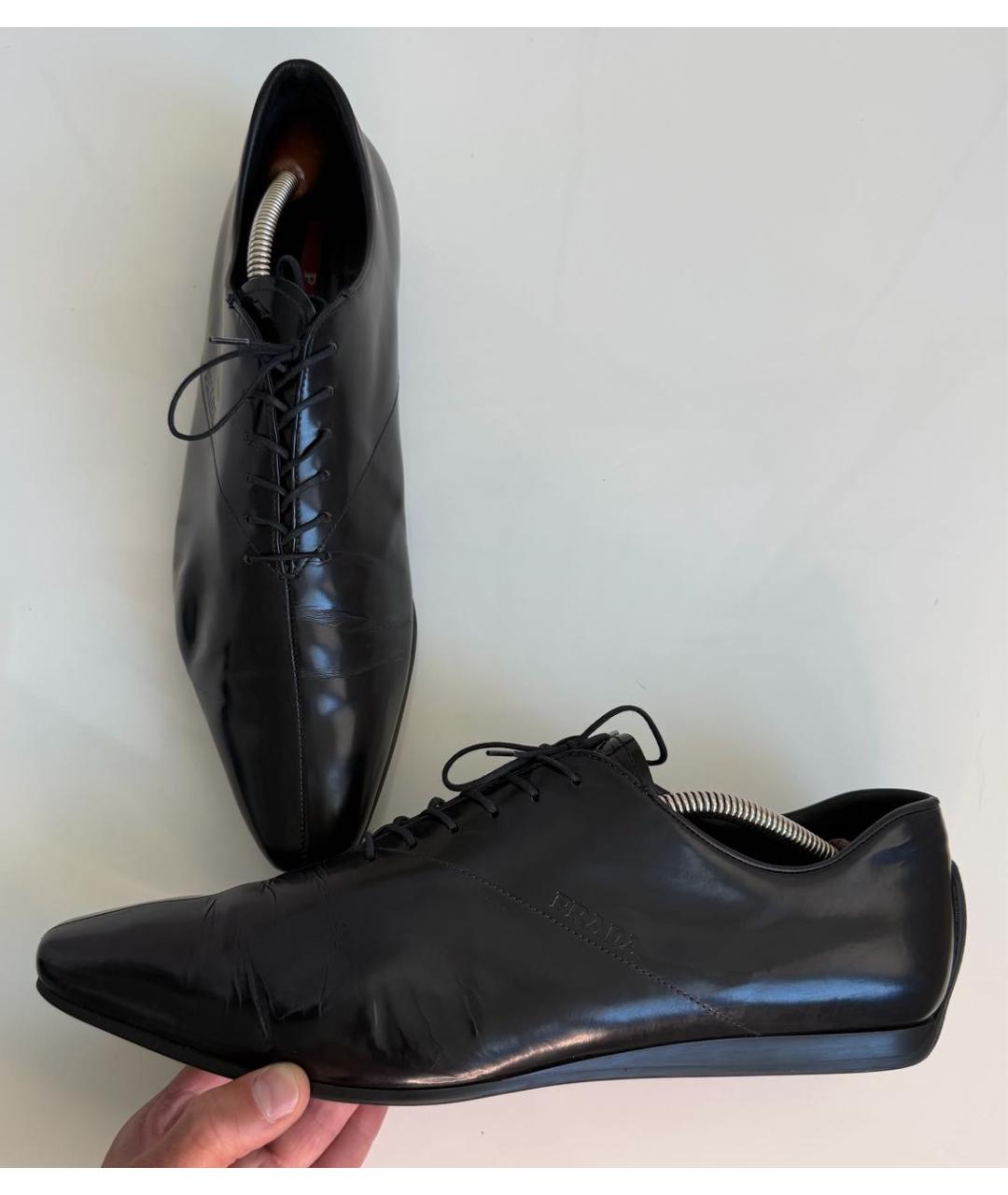 PRADA Черные кожаные туфли, фото 2