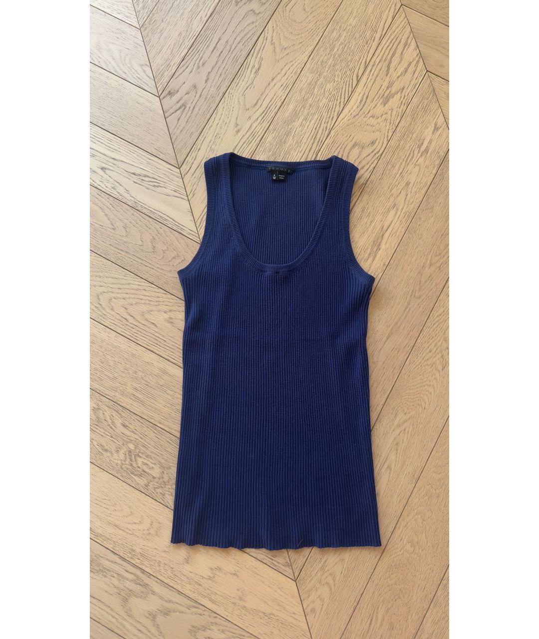 THEORY Темно-синяя вискозная майка, фото 7