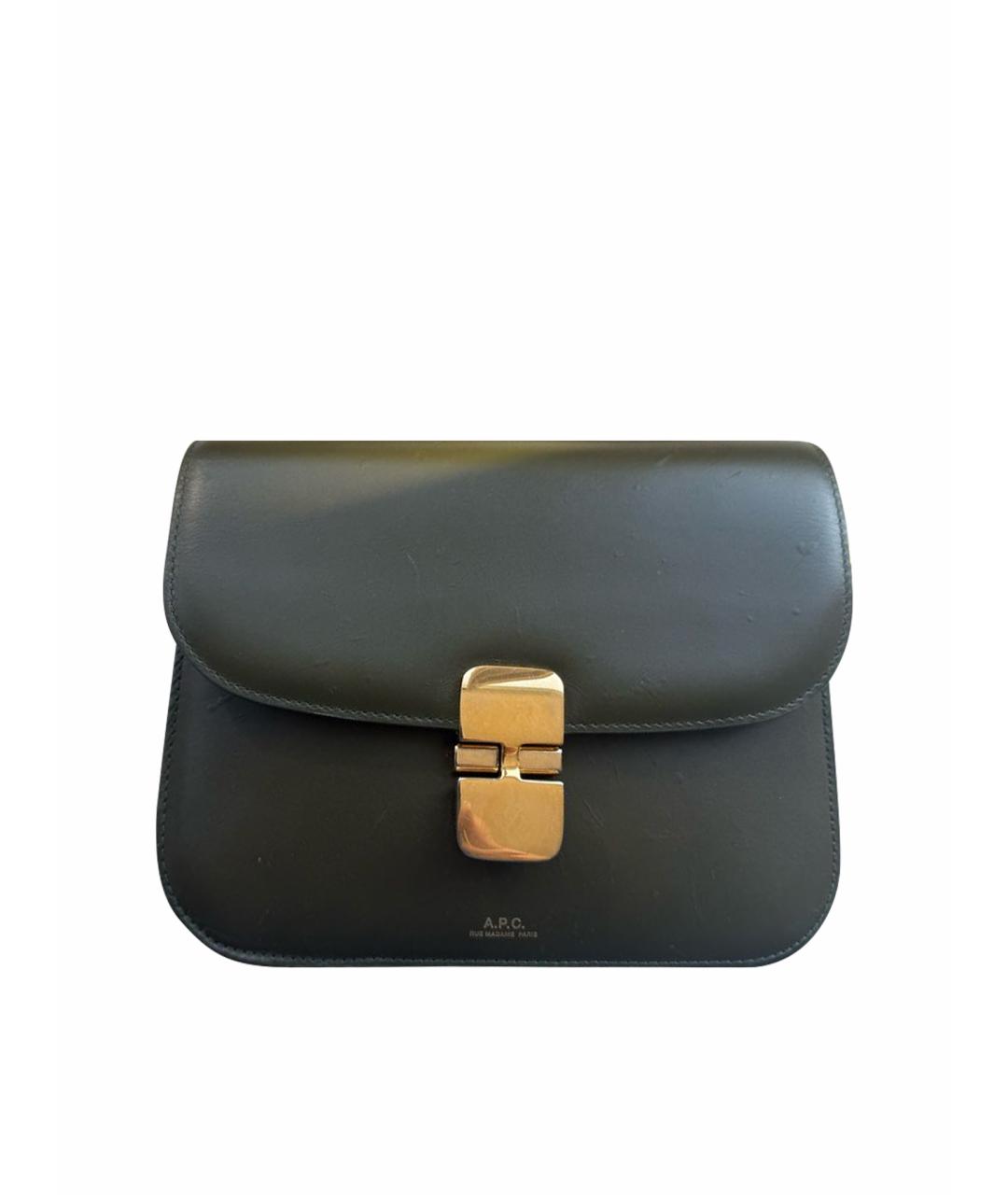 A.P.C. Хаки кожаная сумка через плечо, фото 1