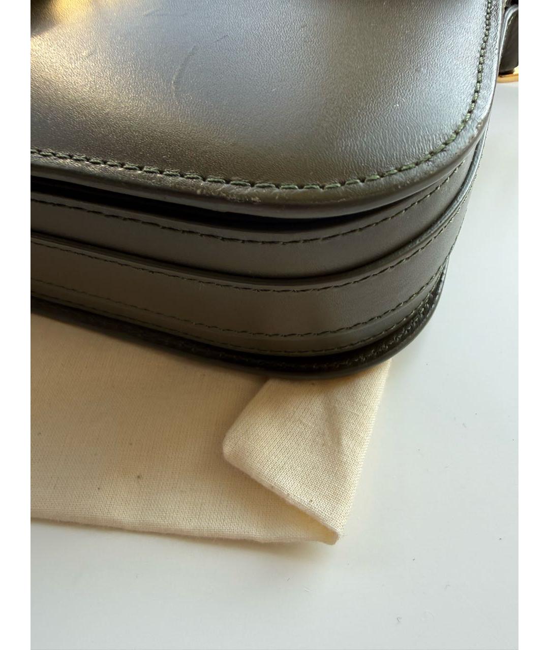 A.P.C. Хаки кожаная сумка через плечо, фото 7