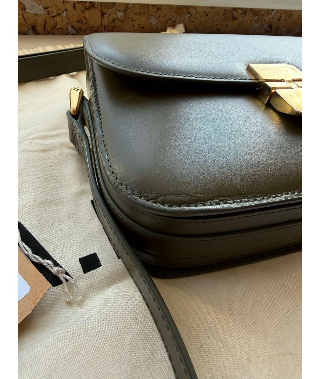 A.P.C. Хаки кожаная сумка через плечо, фото 2