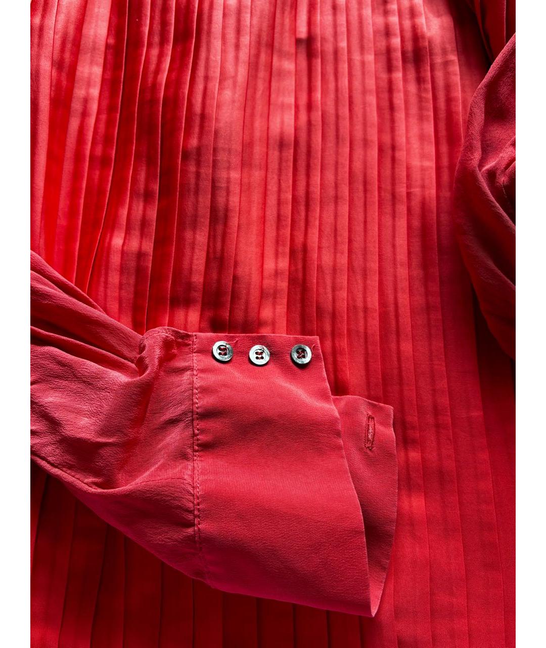 PATRIZIA PEPE Коралловая шелковая блузы, фото 3