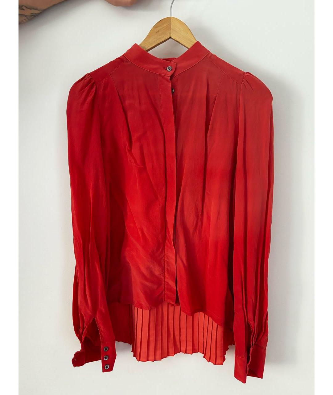 PATRIZIA PEPE Коралловая шелковая блузы, фото 5