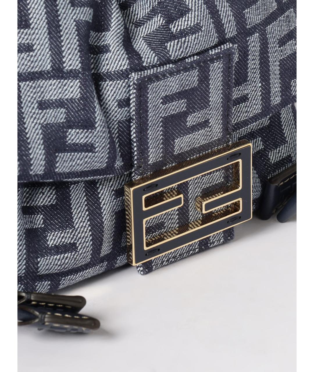 FENDI Синяя жаккардовая сумка через плечо, фото 4