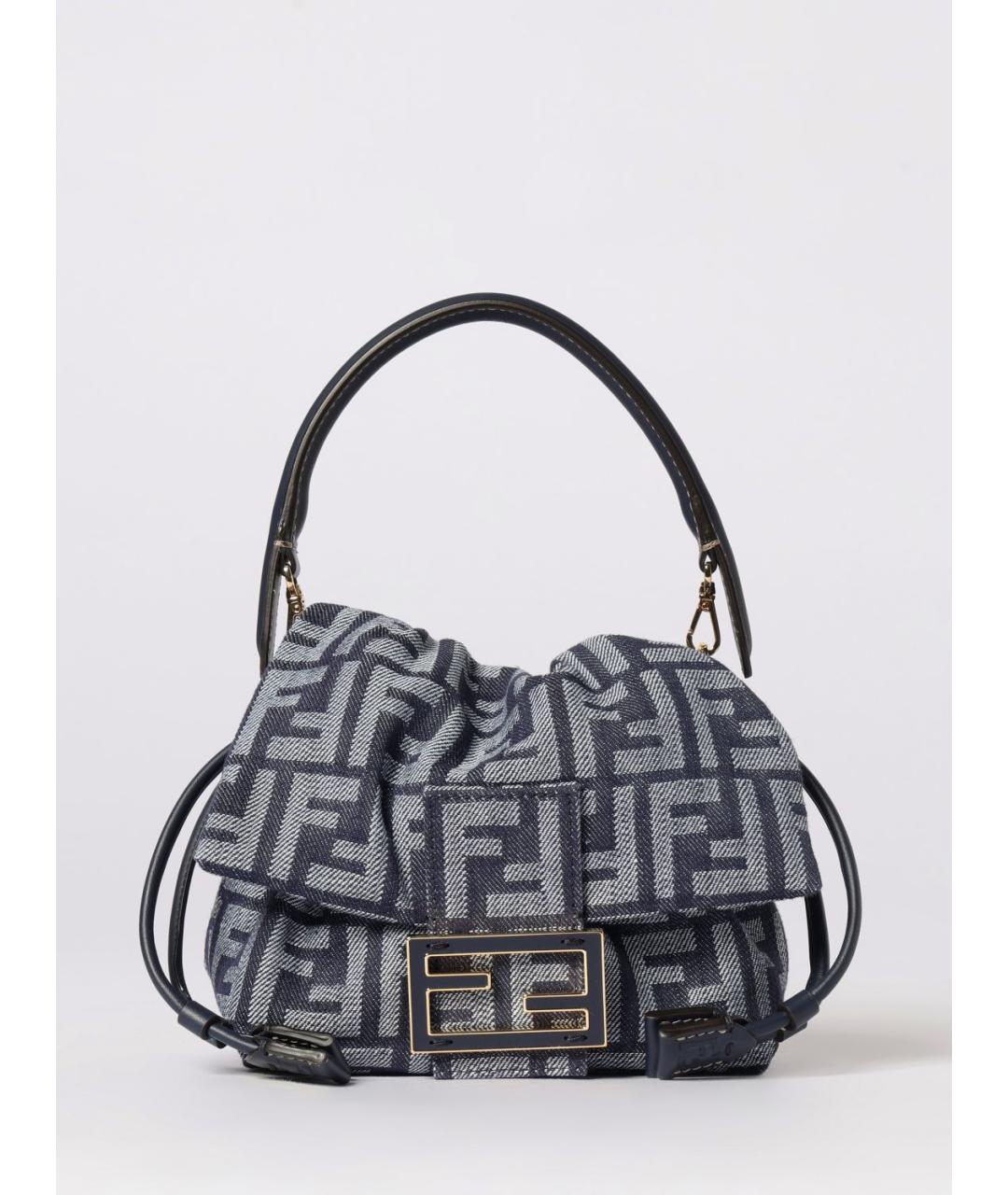 FENDI Синяя жаккардовая сумка через плечо, фото 6