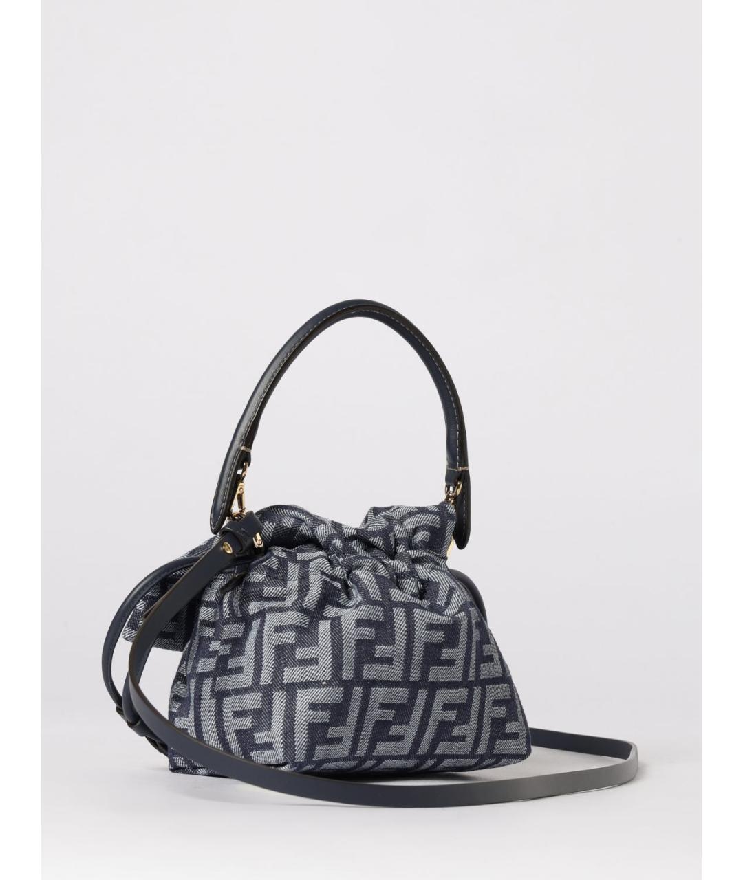 FENDI Синяя жаккардовая сумка через плечо, фото 3